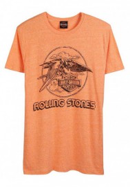 Harley-Davidson Hommes Rolling Stones Jet Eagle manches courtes Crew Tee Shirt - Orange 30298886