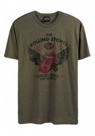 Harley-Davidson Hommes Rolling Stones Winged manches courtes Crew T-Shirt - Green 30298875