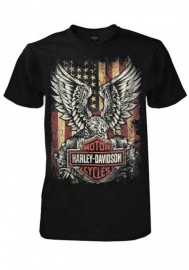 Harley-Davidson Hommes Custom Freedom manches courtes col rond Tee Shirt - Noir 30298995