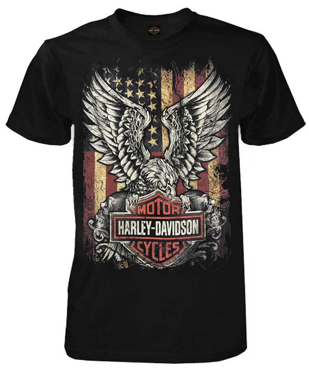 HarleyDavidson Hommes Custom Freedom manches courtes col rond Tee Shirt Noir 30298995