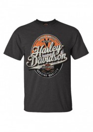 Harley-Davidson Hommes Bootleg Distressed manches courtes T-Shirt - Tar Gray 30292382