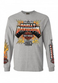 Harley-Davidson Hommes High Octane manches longues col rond Shirt - Athletic Heather 30292415