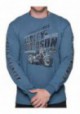 Harley-Davidson Hommes Speedshift manches longues col rond Cotton Shirt Indigo 30292332