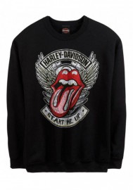 Harley-Davidson Hommes Rolling Stones Start Me Up Fleece Pullover Crew Sweatshirt 30298896