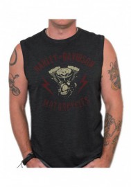 Harley-Davidson Hommes Genuine Parts Premium Sleeveless Muscle Tank  Noir Wash 30294820