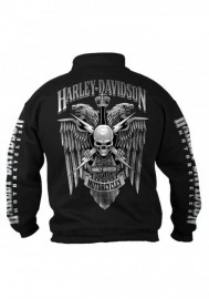 Harley-Davidson Hommes Lightning Crest 1/4 Zip Cadet Pullover Sweatshirt  Noir 30293887