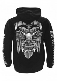 Harley-Davidson Hommes Lightning Crest Pullover à capuche Sweatshirt  Noir 30299600