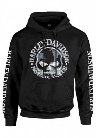 Harley-Davidson Hommes Sweatshirt Willie G Skull H-D Pullover Noir 30296648
