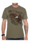 Harley-Davidson Hommes Primitive Eagle manches courtes Crew T-Shirt - Military Green 30297445
