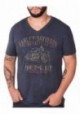 Harley-Davidson Hommes Higher Power V-Neck manches courtes T-Shirt  Heather Navy 30298735