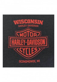 Harley-Davidson Hommes Higher Power V-Neck manches courtes T-Shirt Heather Navy 30298735
