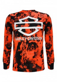 Harley-Davidson Hommes Got Power Performance manches longues Shirt Safety Orange 5AK7-HHIG