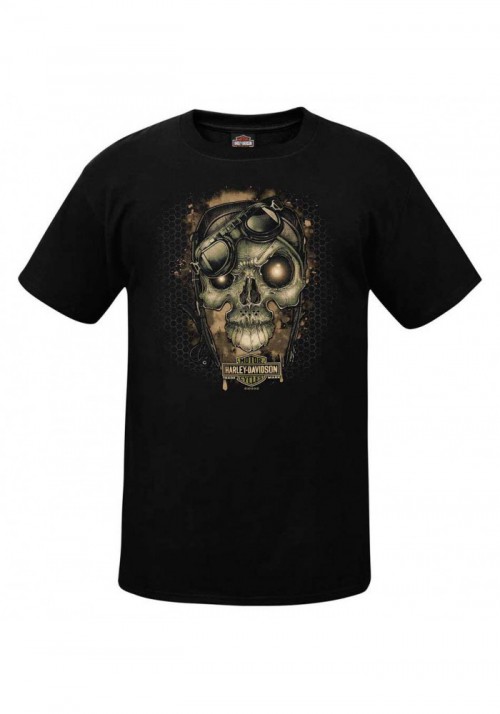 Harley-Davidson Hommes Old Skeleton Rider col rond manches courtes T-Shirt  Noir R002696