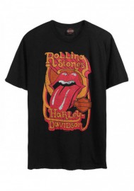 Harley-Davidson Hommes Rolling Stones Groovy manches courtes col rond Tee Shirt - Noir 30298900