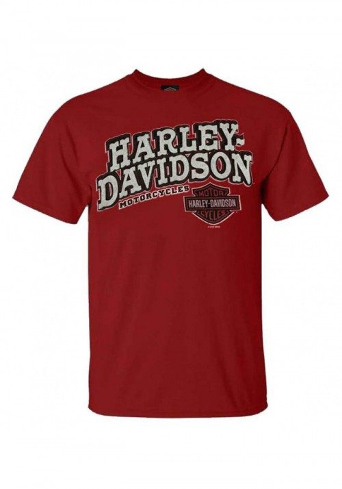 Harley-Davidson Hommes Clever H-D col rond manches courtes T-Shirt  Cardinal Red 30292297