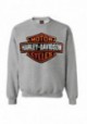 Harley-Davidson Mens Bar & Shield manches longues col rond Fleece Sweatshirt Gray 30293968