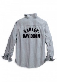 Harley-Davidson Hommes Double Layer Felt Logo manches longues Shirt 96109-20VM