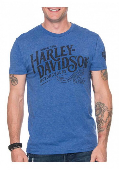 Harley-Davidson Hommes Legend Has It Tri-Blend manches courtes Shirt  Vintage Royal 30297440