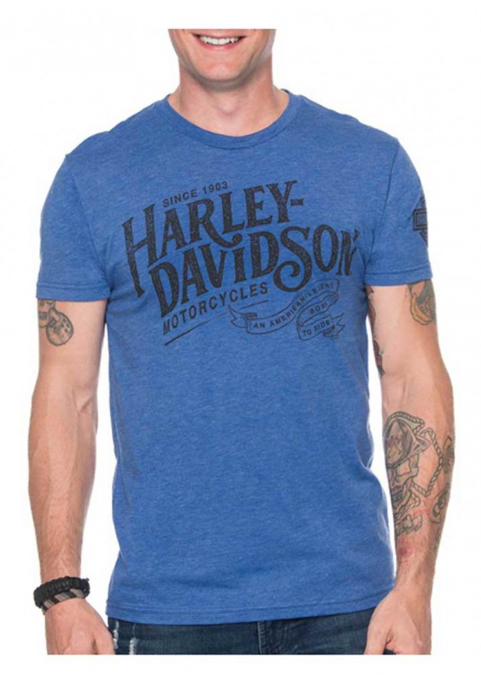Harley-Davidson Hommes Legend Has It Tri-Blend manches courtes Shirt Vintage Royal 30297440