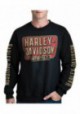 Harley-Davidson Hommes H-D Sign Pullover Fleece Poly-Blend Sweatshirt - Noir 30297462