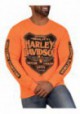 Harley-Davidson Hommes Back Alley manches longues col rond Shirt - Safety Orange 30298766