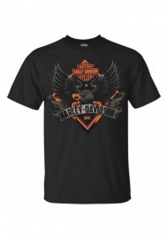 Harley-Davidson Hommes Phenomenon Eagle manches courtes T-Shirt - Solid Noir 30292304