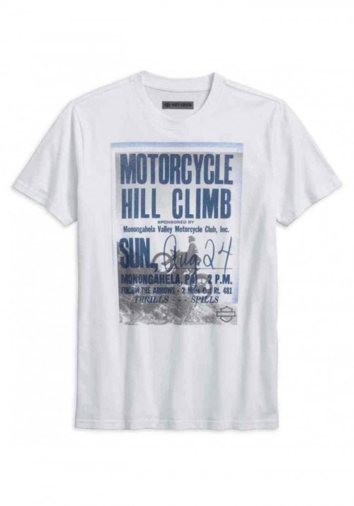 Harley-Davidson Hommes Hill Climb Slim Fit manches courtes Tee Shirt  White 96230-18VM