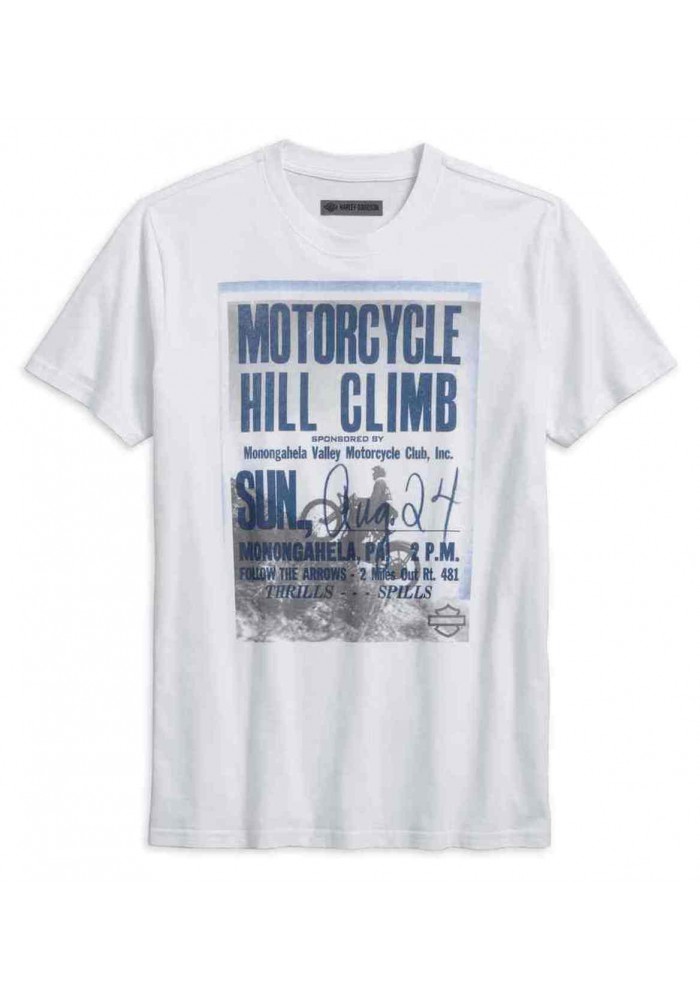 Harley-Davidson Hommes Hill Climb Slim Fit manches courtes Tee Shirt White 96230-18VM