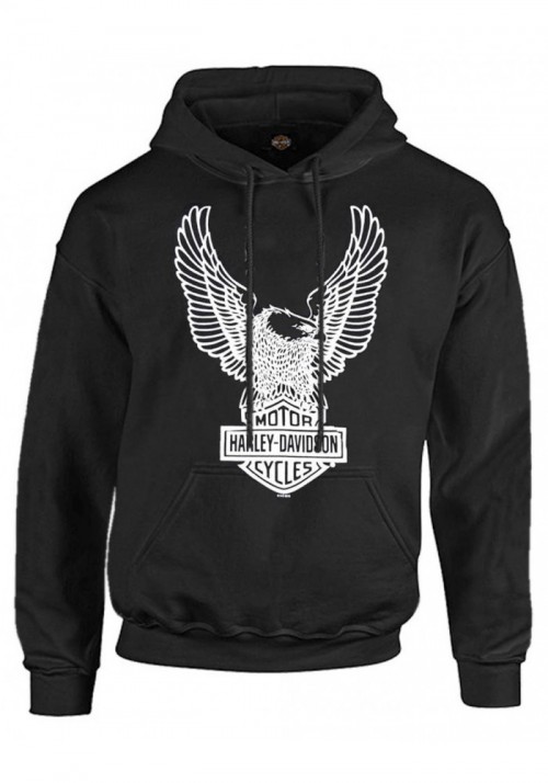 Harley-Davidson Hommes Pullover Sweat à capuche Sweatshirt  Eagle à capuche  Noir 30296662