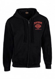 Harley-Davidson Hommes Custom Skull & Stars Fleece Full-Zip Sweat à capuche - Solid Noir 30298988