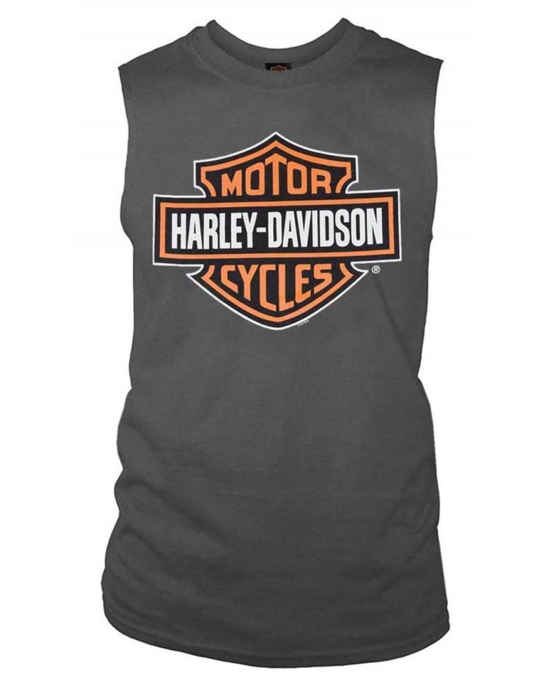 Harley-Davidson Hommes Bar & Shield Muscle Shirt Tank Top  Charcoal Tee Shirt 30296624