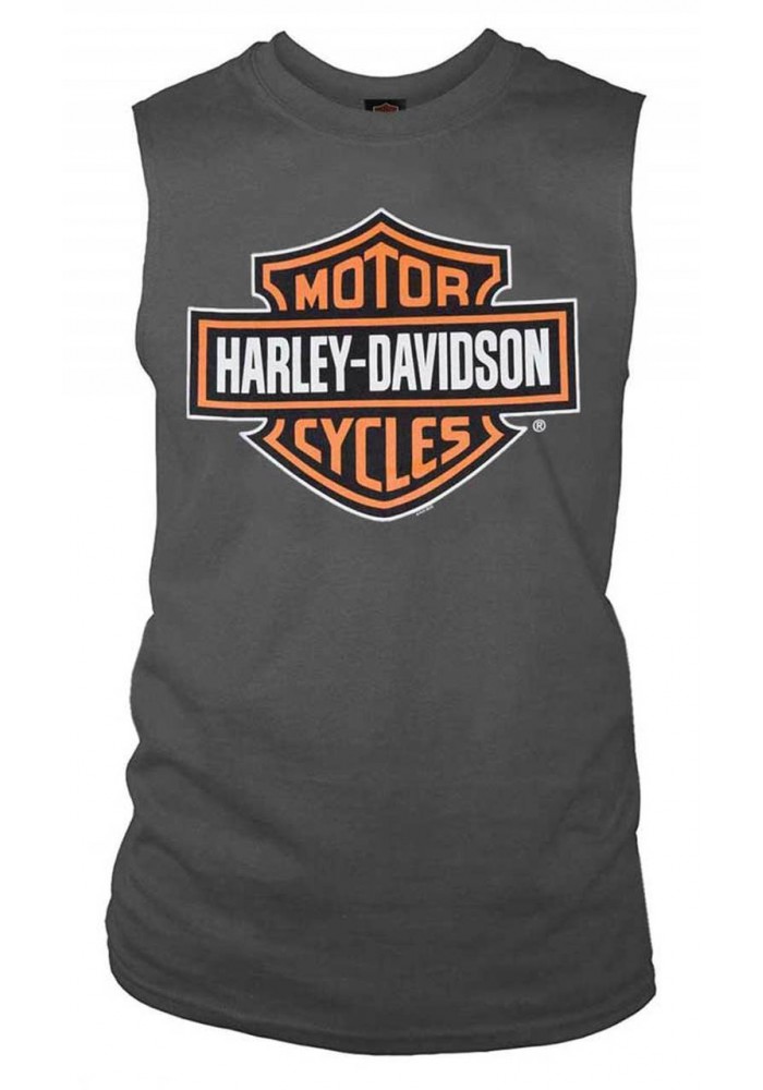 Harley-Davidson Hommes Bar & Shield Muscle Shirt Tank Top Charcoal Tee Shirt 30296624