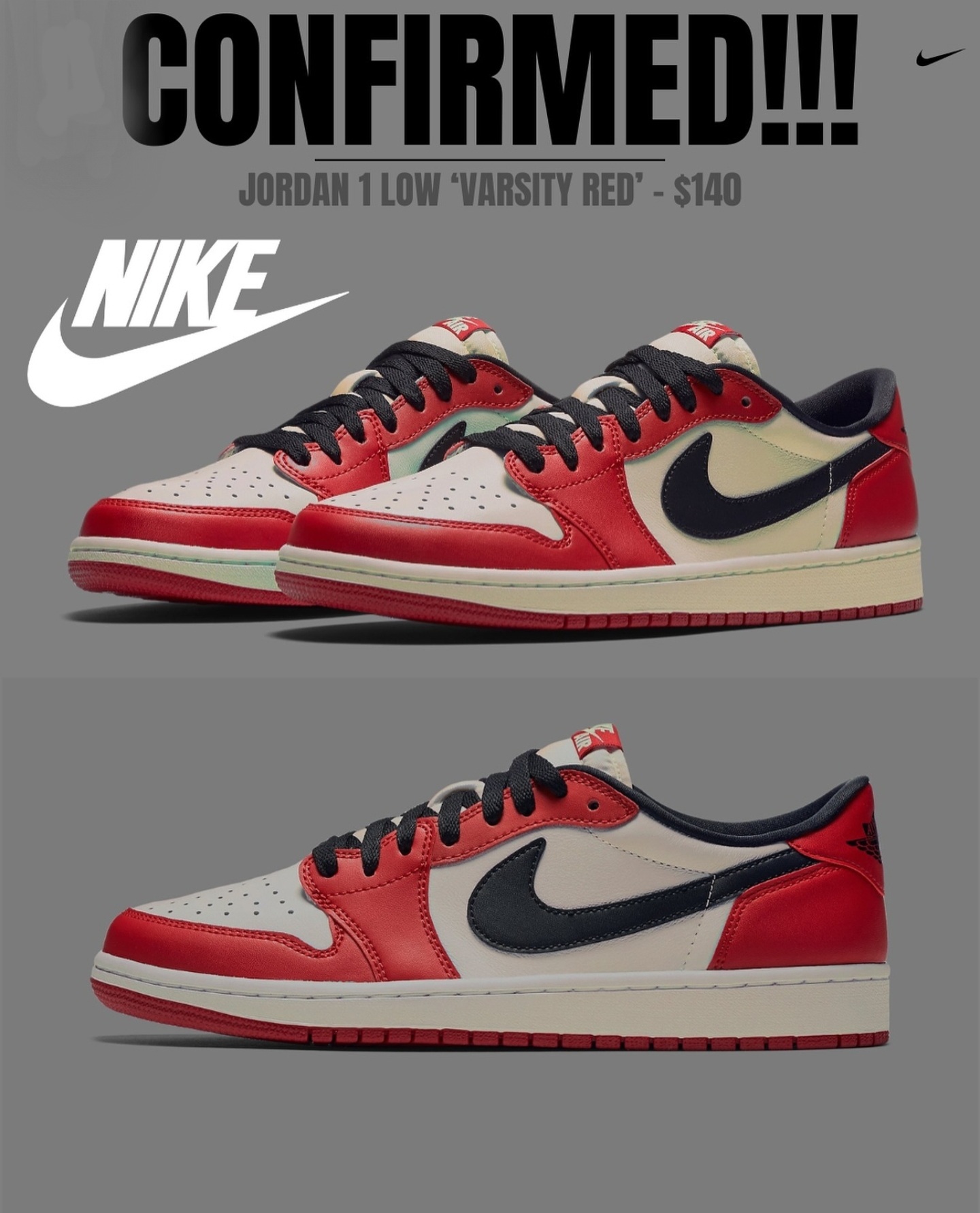 Jordan 1 Low 'Varsity Red'